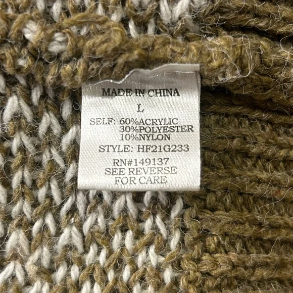 HYFVE Patterned Cowl Neck Sweater in Olive Women’s Size Large - Picture 9 of 12